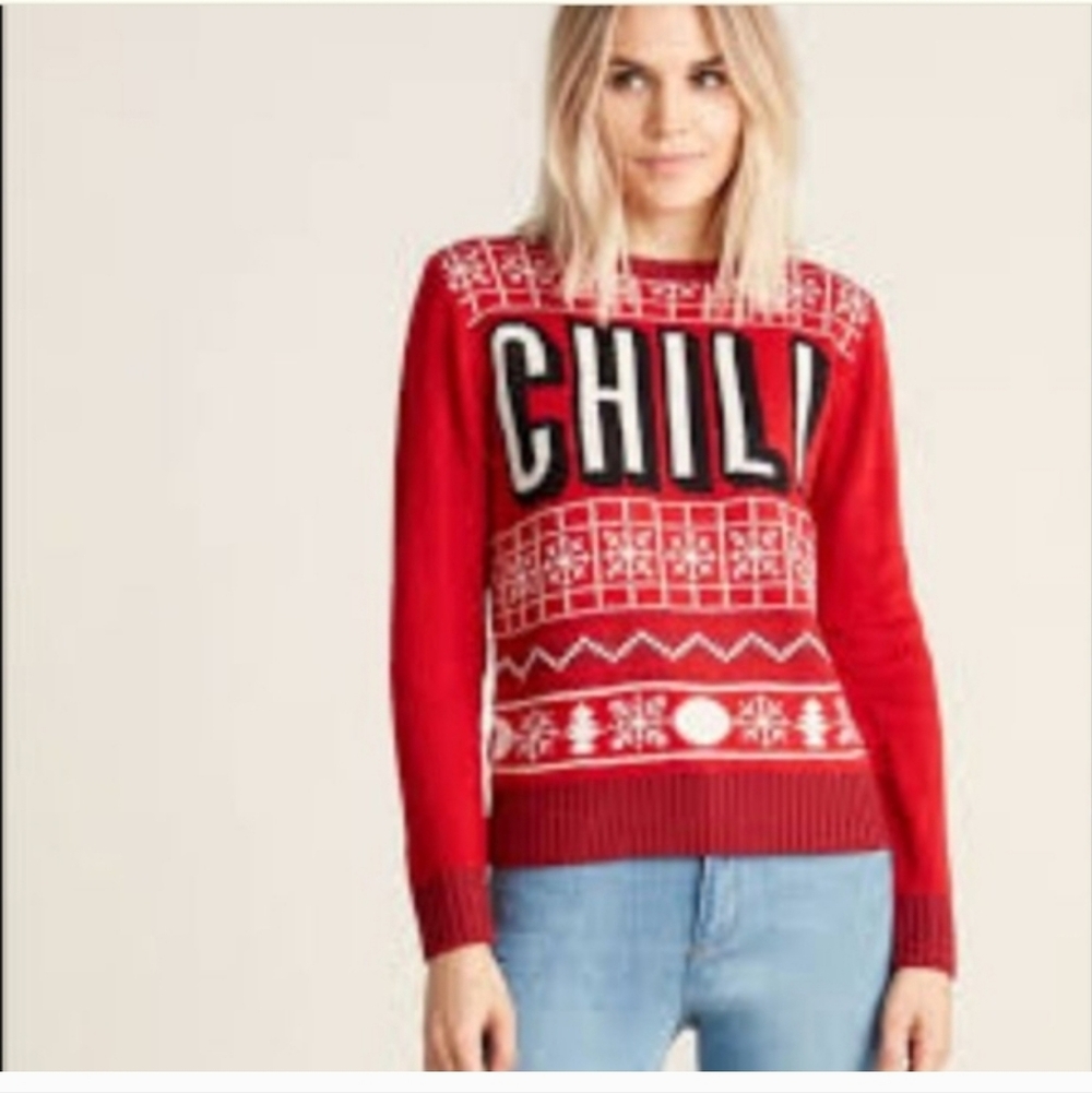 5/25$ - American Stitch Red 'CHILL' Sweater